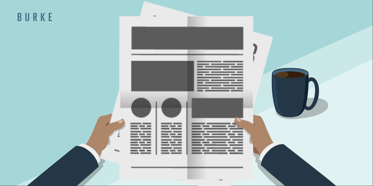 The Dawn of Digital Ads, newspaper and coffee animation
