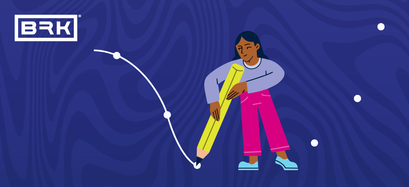 Illustration of a person connecting dots