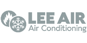 Lee Air Air Conditioning logo with a mountain and a snowflake icon on the left, designed in collaboration with BRK Global Marketing.