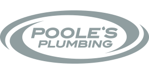 Poole's Plumbing logo with company name inside a stylized oval swirl, designed in collaboration with BRK Global Marketing for a modern and professional look.